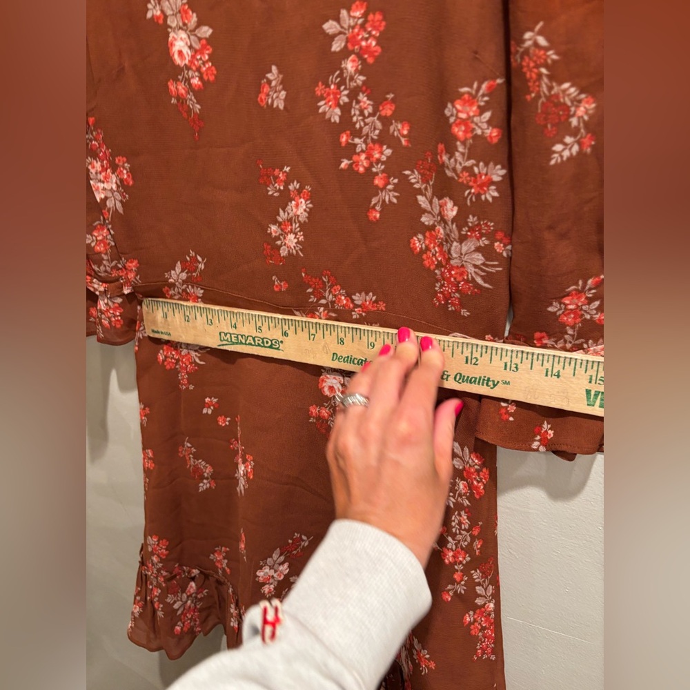 Reformation Brown Floral Mini Dress - Picture 8 of 13